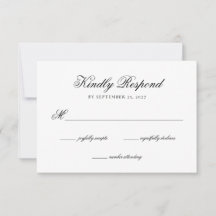 Elegante tarjeta RSVP para Escudo de Monograma