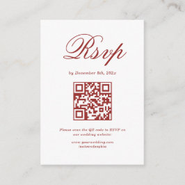 Elegante tarjeta RSVP para Navidades rojos y blanc