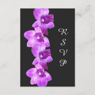 Elegante Tarjeta RSVP para Orquídeas Púrpura