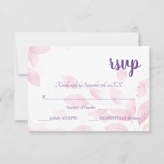 Elegante tarjeta RSVP - Personalizable completo (Anverso)