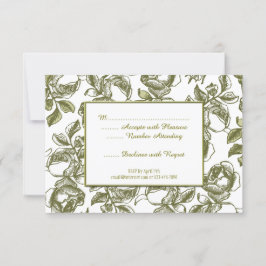 Elegante tarjeta RSVP Personalizado Rosas blancos 