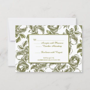 Elegante tarjeta RSVP Personalizado Rosas blancos