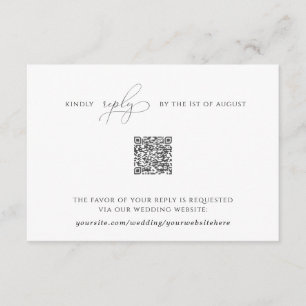 Elegante tarjeta Rsvp simple con código QR
