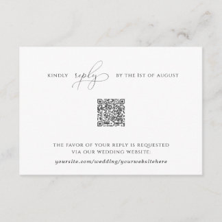 Elegante tarjeta Rsvp simple con código QR