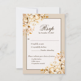 Elegante tarjeta RSVP tradicional con flores de ma