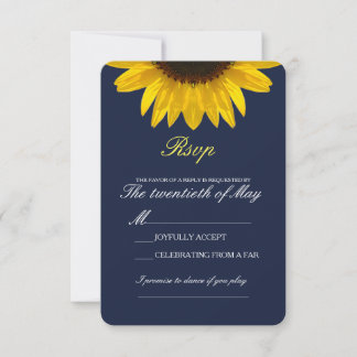 Elegante Tarjeta Rsvp Wedding Sunflower Wedding