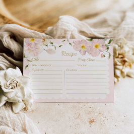 Elegante tarjeta Rubor Floral Bridal Recipe