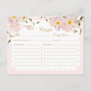Elegante tarjeta Rubor Floral Bridal Recipe
