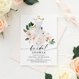 Elegante tarjeta Rubor Floral Bridal Shower Invita