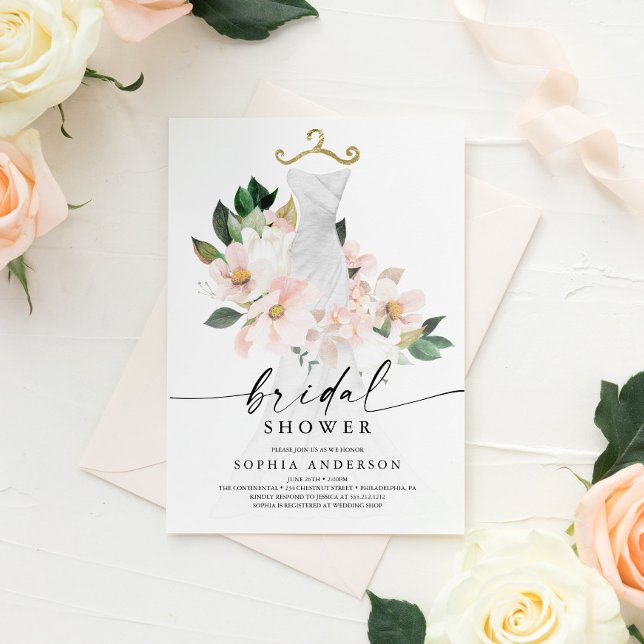 Elegante tarjeta Rubor Floral Bridal Shower Invita (Subido por el creador)