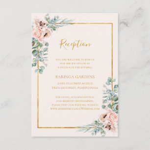 Elegante tarjeta Rubor Floral Pastel Wedding