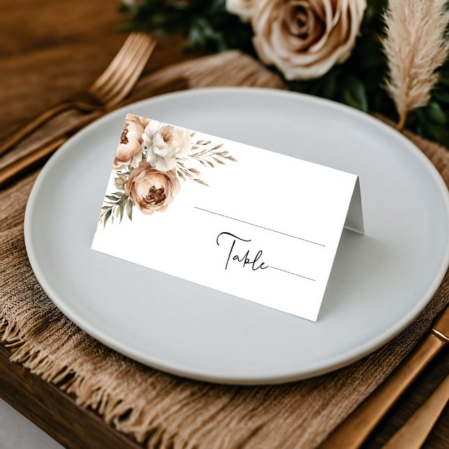 Elegante Tarjeta Rustic Boho plegado Boda Place (Subido por el creador)