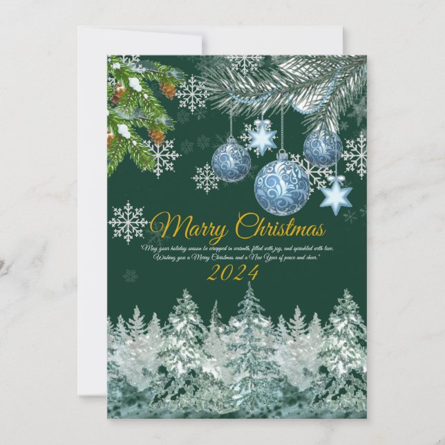 Elegante Tarjeta Rustic Gold Merry Christmas (Anverso)
