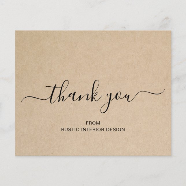 Elegante Tarjeta Rustic Professional Budget (Anverso)