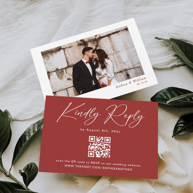 Elegante tarjeta simple de Navidades rojos casar R (Subido por el creador)