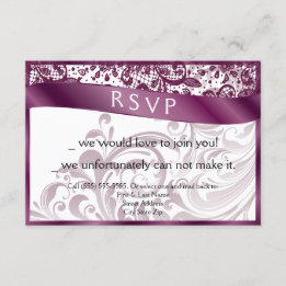 Elegante Tarjeta Swirl RSVP 3.5x5