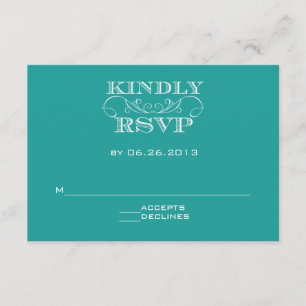 Elegante tarjeta turquesa RSVP
