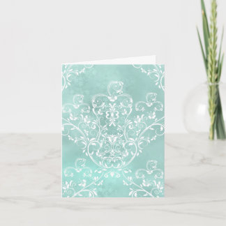 Elegante tarjeta Verde azulada para damascos