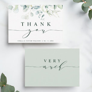 Elegante Tarjeta Verde De Agradecimiento
