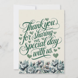 Elegante tarjeta verde y gris Bouquet