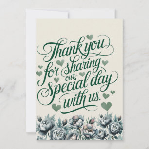 Elegante tarjeta verde y gris Bouquet