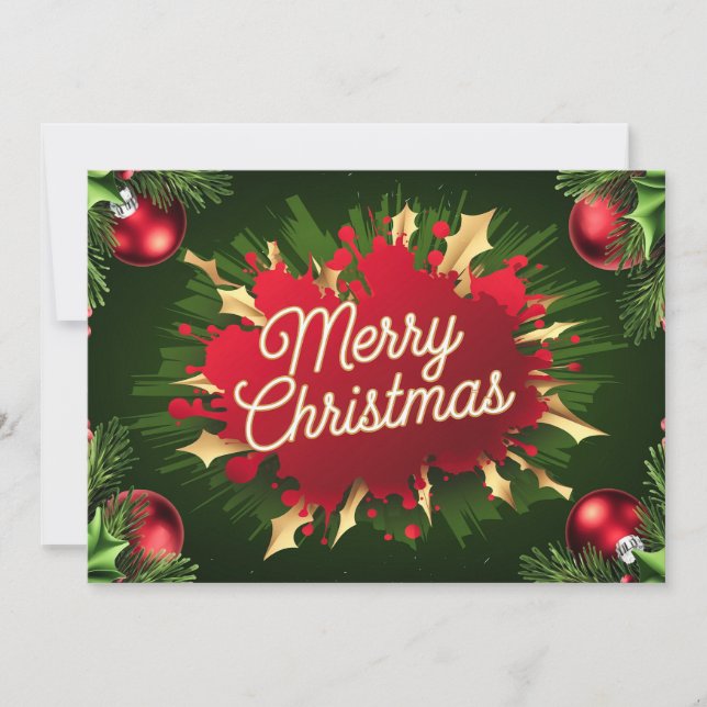 Elegante Tarjeta Vintage de Navidad #17 (Anverso)
