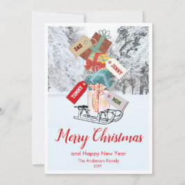 Elegante tarjeta Vintage de Navidad plana