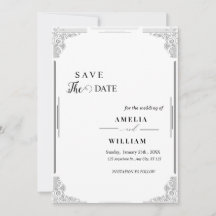 Elegante Tarjeta Vintage en Negro y Blanco para An