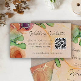 Elegante tarjeta web de Boda QR bohemiano