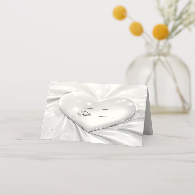 Elegante tarjeta White Cream Heart Place (Anverso)