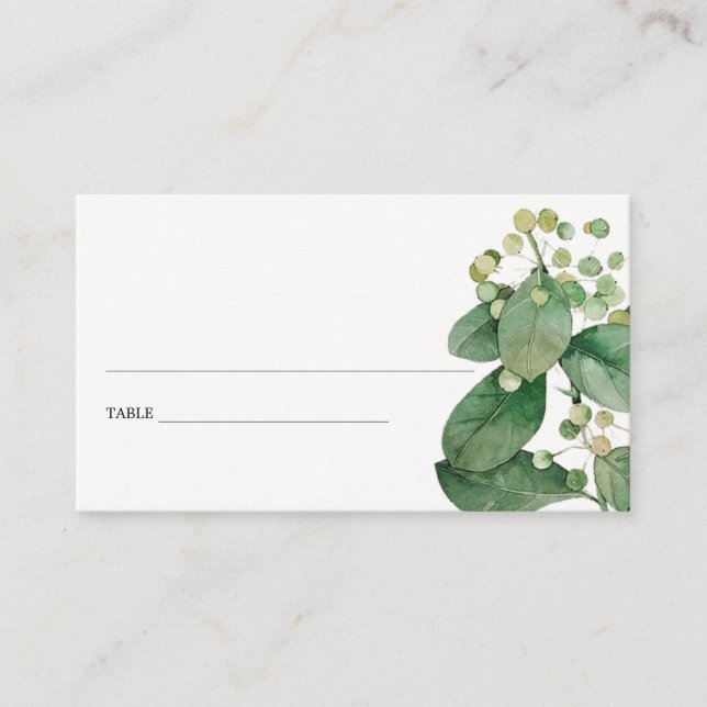 ELEGANTE TARJETAS DE LUGAR DE VERDURAS DE LA FOLIA (Anverso)
