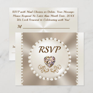 Elegante, tarjetas de menú RSVP o Borrar opciones