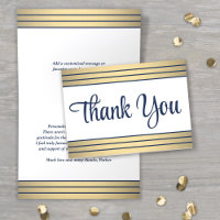 Elegante Tarjetas Dobleces con Letra Script Azul M