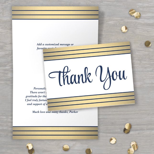 Elegante Tarjetas Dobleces con Letra Script Azul M (Subido por el creador)
