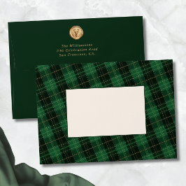 Elegante Tartán Verde Plaid Navidad