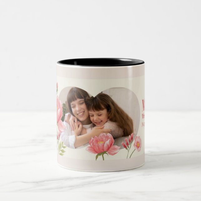 "Elegante taza de acuarela para el día de la madre (Centro)