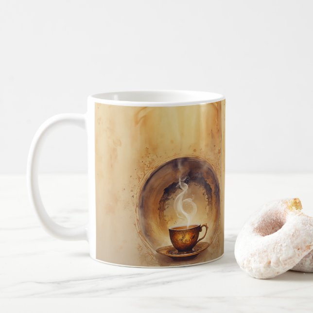 Elegante taza de arte de té al vapor (Con donut)