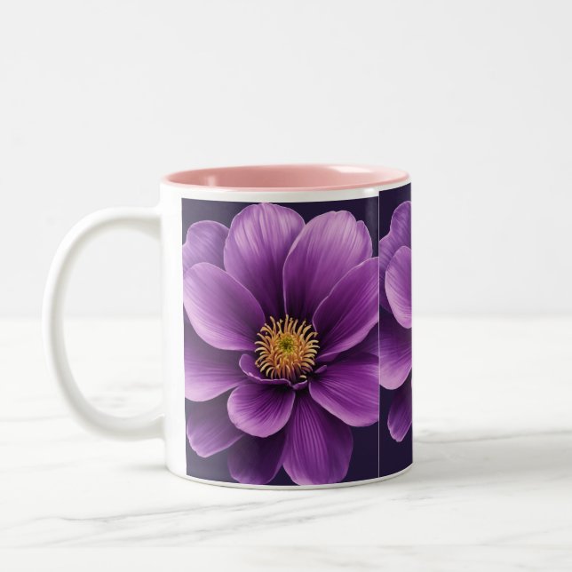 Elegante taza de té y café con impresión de flores (Izquierda)