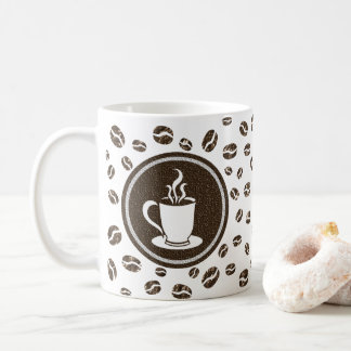 Elegante taza de vapor y tazón de café