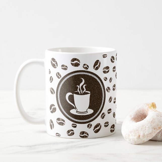 Elegante taza de vapor y tazón de café (Con donut)