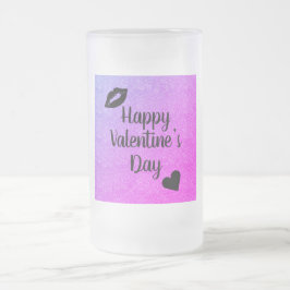 Elegante taza de vidrio del Día de San Valentín de