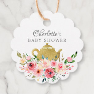 Elegante Tea Baby Shower Favor Gift Etiqueta