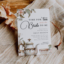 Elegante Tea Fiesta Bridal Shower Invitación