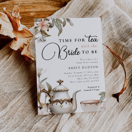 Elegante Tea Fiesta Bridal Shower Invitación