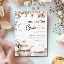 Elegante Tea Fiesta Bridal Shower Invitación