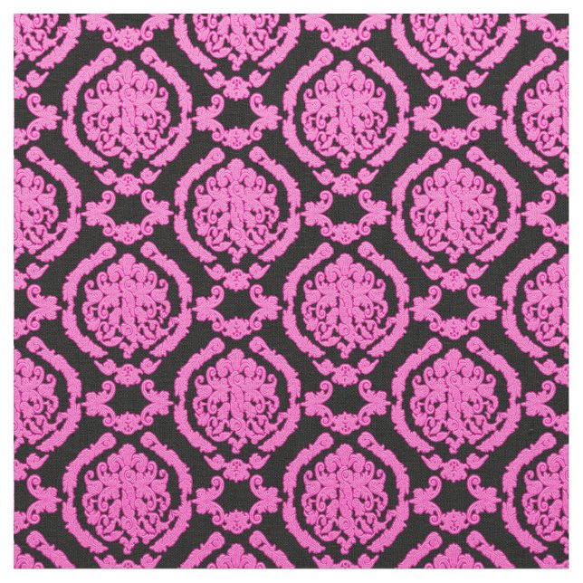 Elegante Tela Damáscara Rosa (De cerca)