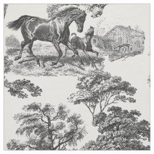 Elegante tela de caballos Rústicos Blancos