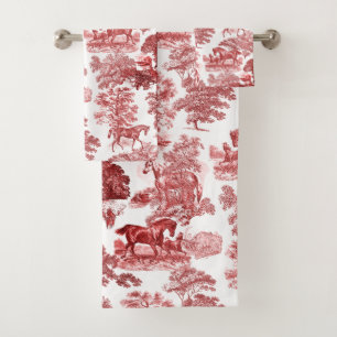 Elegante tela de caballos Rústicos Rojos Blancos