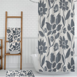 Elegante tela de crema floral azul oscuro