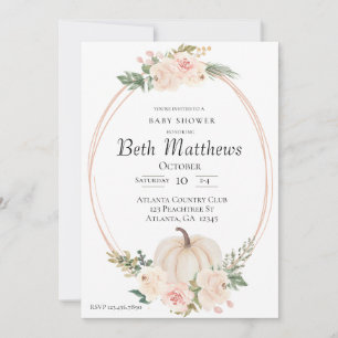 Elegante tema de calabaza Invitación de Baby Showe